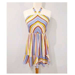 BCBG Summer Stripe Mini Haulter Dress